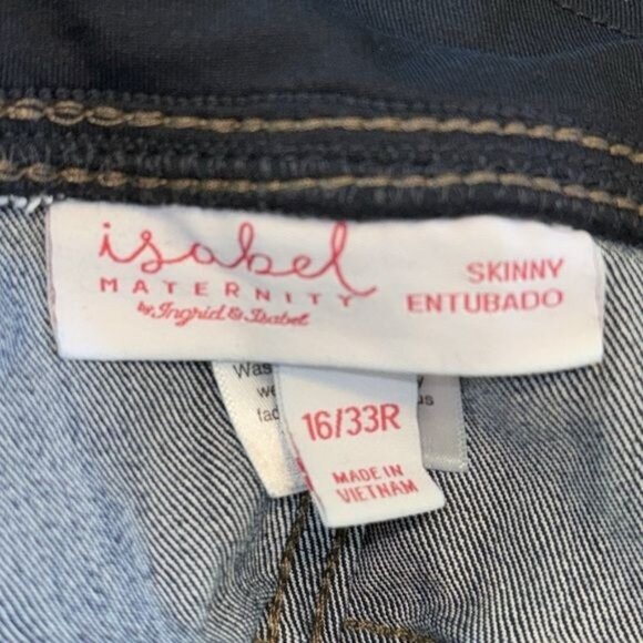 Isabel Maternity Skinny Fit Jeans With Over-Belly Panel Size 16/33R Blue Wash Ma - Picture 3 of 10